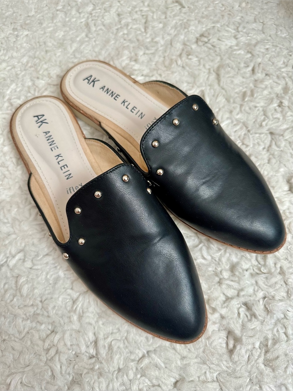 Anne Klein Studded Mule Loafer Flats, size 9.5